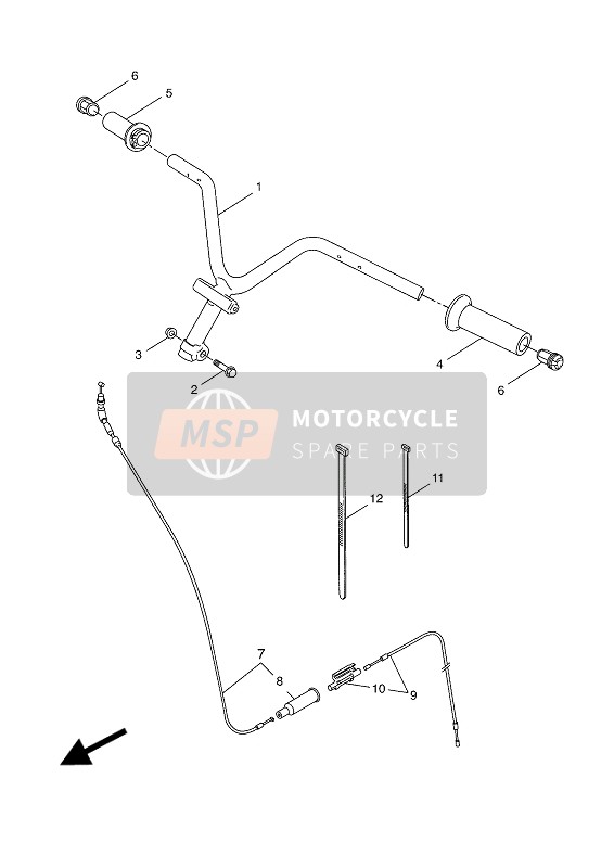 Yamaha NS50 2016 Steering Handle & Cable for a 2016 Yamaha NS50